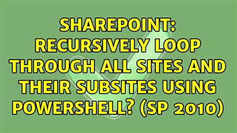 Found a PowerShell script here which scans the following areas to to retrieve a specific user&39;s access rights. . Sharepoint powershell loop through all subsites